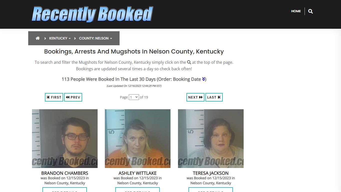 Bookings, Arrests and Mugshots in Nelson County, Kentucky - Recently Booked